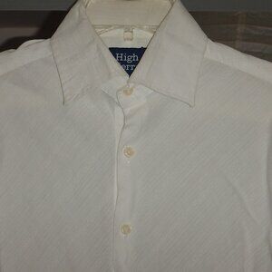 Men's white textured no-iron button down casual shirt (Small) High Sierra brand.